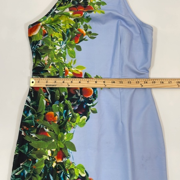 Maeve By Anthropologie Dress Size 4 Midi Blue With Oranges Print - Picture 7 of 13